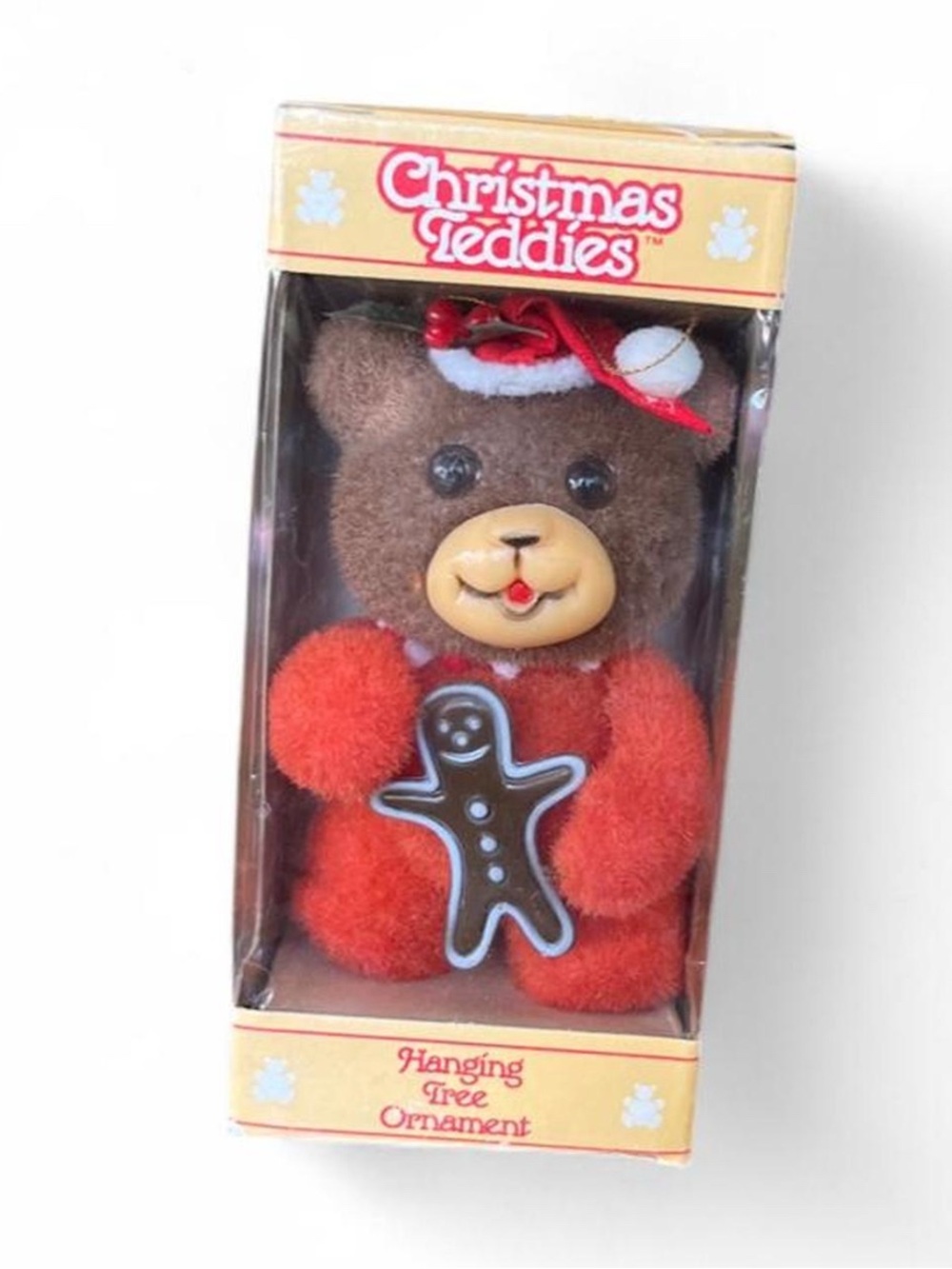 Vintage Christmas Teddies Teddy Bear Hanging Tree Ornament Gingerbread Original